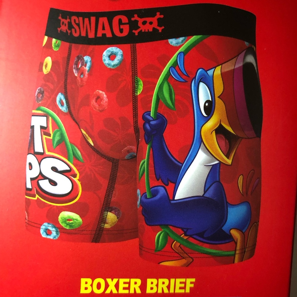 NEW SWAG Kellogg's Retro Froot Loops Boxer Brief Underwear Red SMALL Men’s